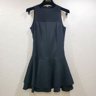 SISLEY　シスレー　Aライン　フレア　シースルー　ミニワンピース　メッシュ