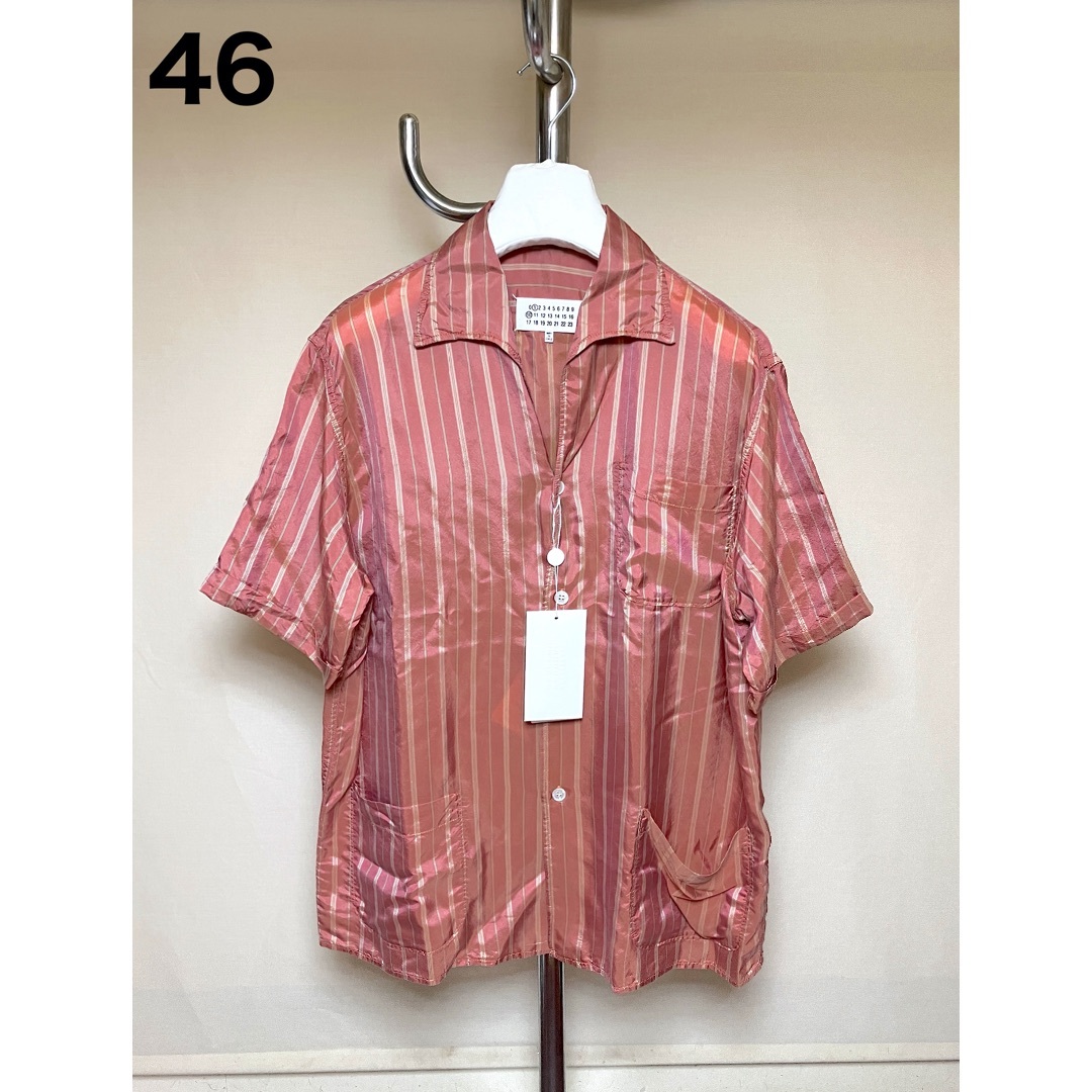 Maison Margiela（旧Maison Martin Margiela） - 新品 46 マルジェラ 23ss オープンカラー 開襟 シャツ 赤系 6191