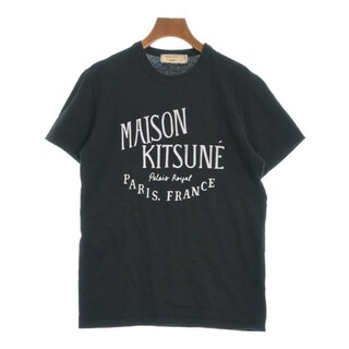 MAISON KITSUNE メゾンキツネ Tシャツ・カットソー XS 黒x白 【古着】【中古】(Tシャツ/カットソー(半袖/袖なし))