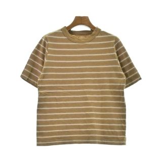 45R Tシャツ・カットソー -(M位) ベージュ(ボーダー) 【古着】【中古】