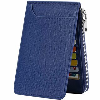 色:ブルーJEEBURYEE カードケース 財布 メンズ 二つ折り 本革 薄(その他)