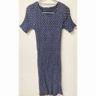 オタエ様専用 ★      小花柄 ワンピース ネイビー(ロングワンピース/マキシワンピース)