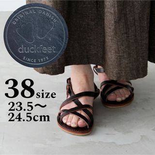 【duckfeet】ボーンホルム　ストラップサンダル　黒　38　ダックフィート(サンダル)