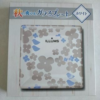 イルムス(ILLUMS)の6b【~31㈮お支払】ILLUMS イルムス ガラスプレート 皿 花柄 ホワイト(その他)