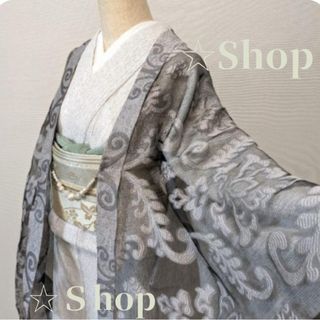 羽織 長羽織 東京染小紋 黒 正絹 袷 新品 あかい 未使用 羽織 長羽織 東京染小紋 黒 正絹 袷 新品 あかい 未使用