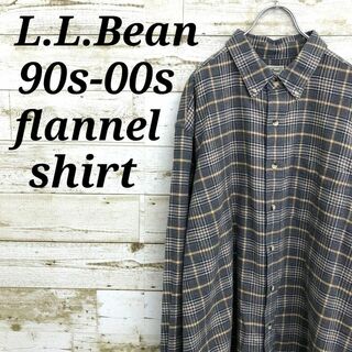 L.L.Bean - 【k7049】USA古着90s00sエルエルビーンフランネルチェック柄長袖シャツ