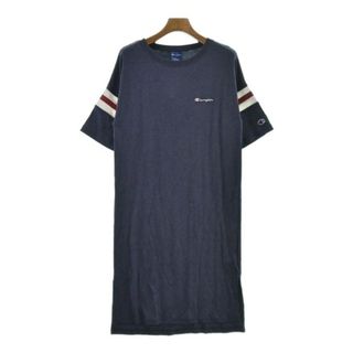 チャンピオン(Champion)のCHAMPION チャンピオン ワンピース L 青 【古着】【中古】(ひざ丈ワンピース)