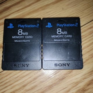 ソニー(SONY)のメモリーカード 8MB PlayStation2用 SONY純正品 ブラック×2(家庭用ゲームソフト)