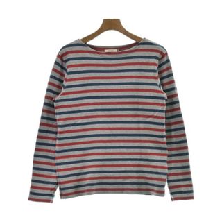 AIGLE エーグル Tシャツ・カットソー S グレーx赤x紺(ボーダー) 【古着】【中古】