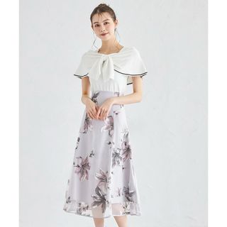 トッコクローゼット(TOCCO closet)のコルセットライクバックレースアップフラワーオパールスカート(ロングスカート)