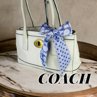 コーチ(COACH)のCOACH　コーチ　本革　ショルダーバッグ　11553　スカーフ付き　ホワイト(ショルダーバッグ)