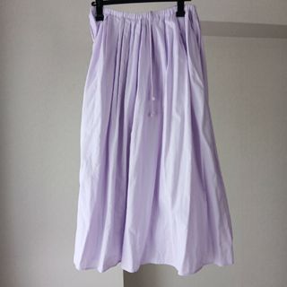 フェリシモ　パステルパープル　ロングスカート　麻スカート