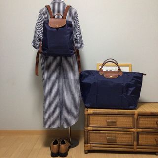 ロンシャン(LONGCHAMP)の美品 LONGCHAMP ロンシャン ルプリアージュ リュック ネイビー^^☆(リュック/バックパック)