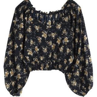 アクシーズファム(axes femme)の◎花柄シャーリングブラウス　アクシーズファム(シャツ/ブラウス(長袖/七分))