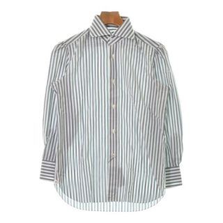 イザイア(ISAIA)のISAIA イサイア ドレスシャツ -(S位) グレーx紺x白(ストライプ) 【古着】【中古】(シャツ)