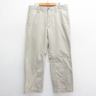 W36★古着 ギャップ GAP パンツ メンズ 00年代 00s コットン ベージュ カーキ 24may22 中古 ボトムス ロング