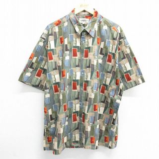 XL★古着 半袖 シャツ メンズ 00年代 00s 大きいサイズ コットン 緑他 グリーン 24may22 中古 トップス(シャツ)