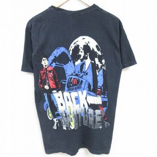 L★古着 半袖 Tシャツ メンズ 映画 バックトゥザフューチャー クルーネック 黒 ブラック 24may22 中古(Tシャツ/カットソー(半袖/袖なし))