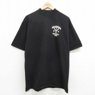 Champion - XL★古着 ローリングス 半袖 ビンテージ Tシャツ メンズ 00年代 00s チャンピオンズ ベースボール コットン モックネック ハイネック カナダ製 黒 ブラック 24may22 中古