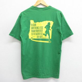 NIKE - L★古着 ナイキ NIKE 半袖 ビンテージ Tシャツ メンズ 00年代 00s PRE コットン クルーネック 緑 グリーン 24may22 中古