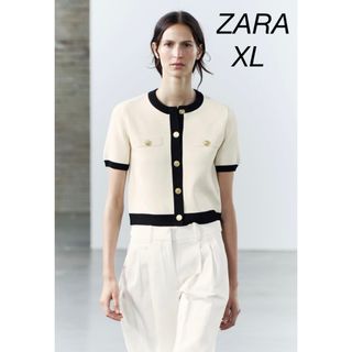 ザラ(ZARA)のZARA ショートスリーブ ニット カーディガン(カーディガン)