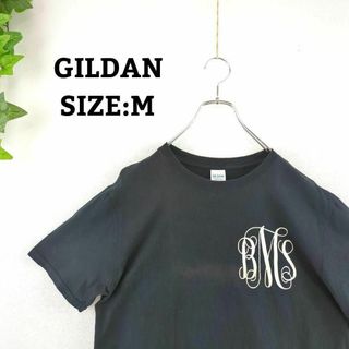 輸入 Tシャツ M ブラック 黒 ビッグプリント US 古着 半袖(Tシャツ/カットソー(半袖/袖なし))