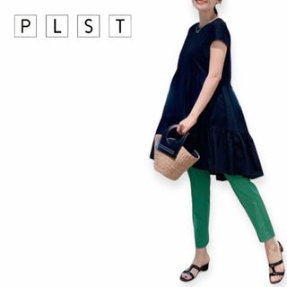 PLST - PLST グロスジャージーティアードフレンチスリーブTシャツ S