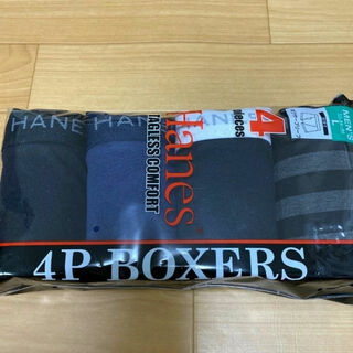 ヘインズ(Hanes)のL　黒ボーダー　ヘインズ　HANES　ボクサーパンツ　4枚(ボクサーパンツ)