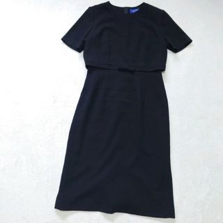 トウキョウソワール(TOKYO SOIR)の東京ソワール　ロンポワン　ドッキングワンピース　ロングワンピース　リボン　美品(礼服/喪服)