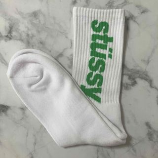 ステューシー(STUSSY)のSTUSSY ステューシー メンズソックス 男性用靴下 白 緑 新品(ソックス)