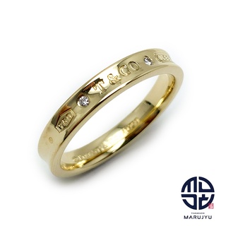 ティファニー(Tiffany & Co.)のTIFFANY ティファニー 750 K18 18金イエローゴールド 1837 ナローリング ダイヤモンド リング 指輪 約26号 ジュエリー アクセサリー(リング(指輪))