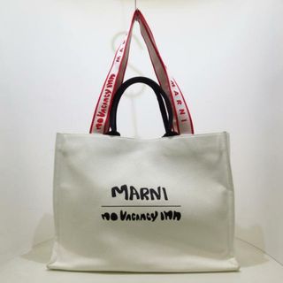 Marni - MARNI(マルニ) トートバッグ 白×黒×レッド No Vacancy Innコラボ BEY キャンバス×レザー