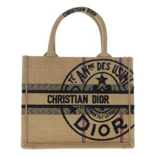 Christian Dior - DIOR/ChristianDior(ディオール/クリスチャンディオール) トートバッグ美品  ブックトートスモールバッグ M1265ZRUW ベージュ×黒×マルチ ジュートキャンバス