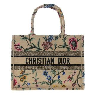 クリスチャンディオール(Christian Dior)のDIOR/ChristianDior(ディオール/クリスチャンディオール) トートバッグ美品  ブックトートミディアムバッグ/旧スモール M1296ZEAU ベージュ×グリーン×マルチ Petites Fleurs(プティット フルール) エンブロイダリー/フラワー(花) ラフィア(トートバッグ)