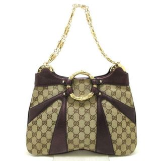 グッチ(Gucci)のGUCCI(グッチ) ハンドバッグ レディース美品  バンブー GG柄 135962 ベージュ×ダークブラウン×パープル ジャガード×レザー×金属素材(ハンドバッグ)