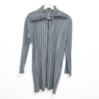 プリーツプリーズイッセイミヤケ(PLEATS PLEASE ISSEY MIYAKE)のPLEATS PLEASE(プリーツプリーズ) ワンピース サイズ3 L レディース - 黒×白×グレー 長袖/ロング/ジップアップ(その他)