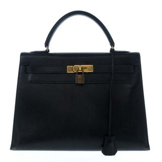 エルメス(Hermes)のHERMES(エルメス) ハンドバッグ ケリー32 黒 外縫い/ゴールド金具 アルデンヌ(ハンドバッグ)