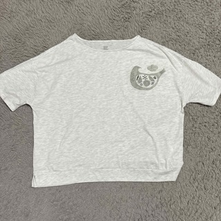 グラニフ(Design Tshirts Store graniph)のグラニフ レディース 半袖 カットソー Tシャツ トップス ライトグレー 鳥(Tシャツ/カットソー(半袖/袖なし))
