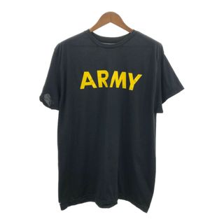 米軍実物 U.S.ARMY APFU トレーニングＴシャツ ミリタリー ブラック (メンズ X-LARGE) 中古 古着 Q7393(Tシャツ/カットソー(半袖/袖なし))