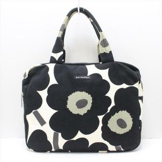 マリメッコ(marimekko)のmarimekko(マリメッコ) ハンドバッグ - 白×黒×カーキ ウニッコ キャンバス(ハンドバッグ)