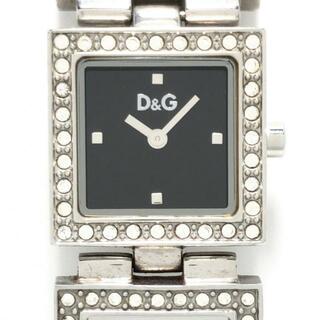 ディーアンドジー(D&G)のD&G(ディーアンドジー) 腕時計 - レディース ラインストーン 黒(腕時計)