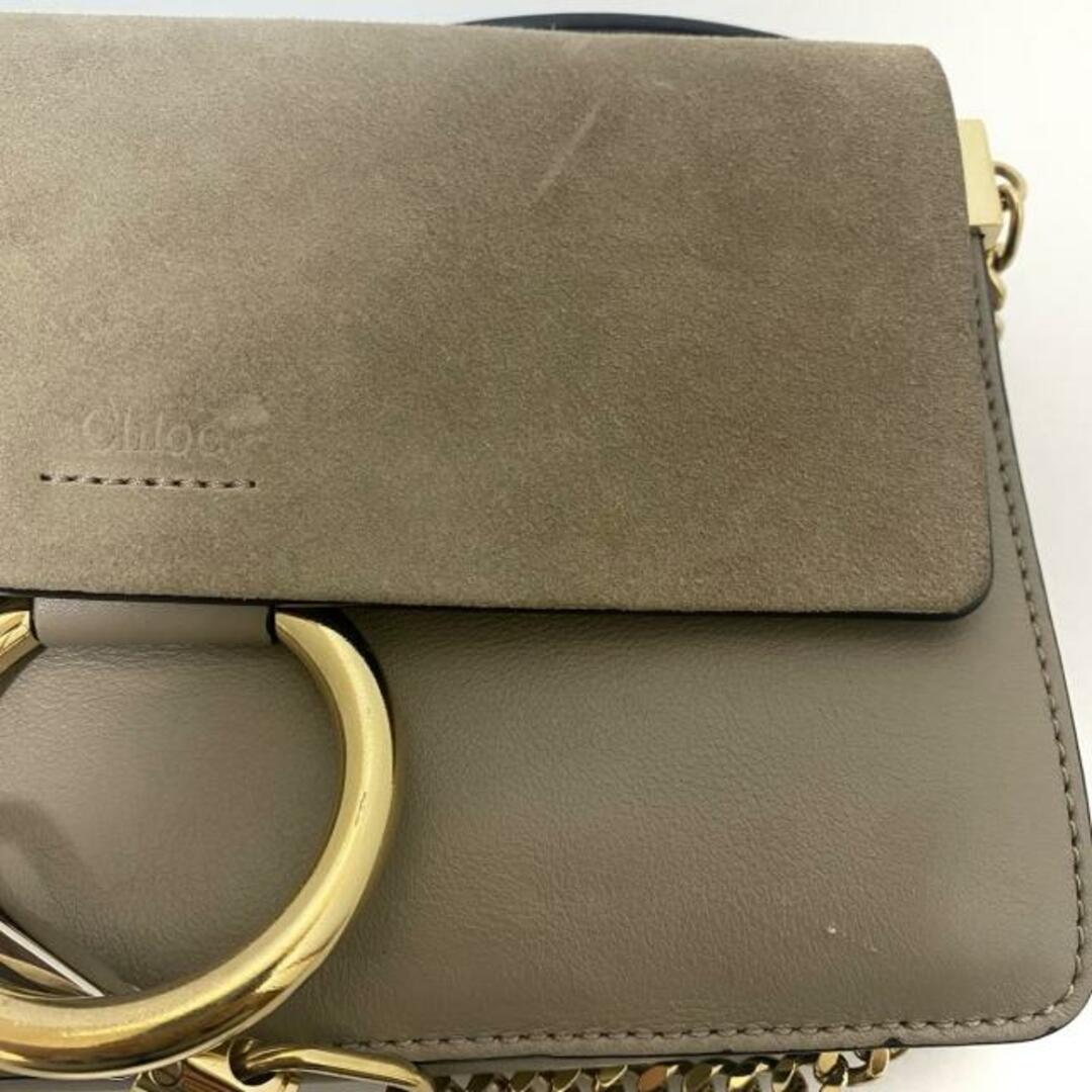 Chloe(クロエ) ショルダーバッグ フェイスモールショルダーバッグ グレーベージュ レザー×スエード Chloe(クロエ) ショルダーバッグ フェイスモールショルダーバッグ グレーベージュ レザー×スエード