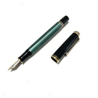 ペリカン(Pelikan)のPelikan(ペリカン) 万年筆美品  - 黒×グリーン×ゴールド ペン先14C-585 プラスチック×金属素材(ペン/マーカー)