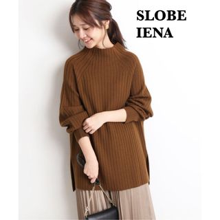 SLOBE IENA - スローブイエナ　ワイドリブニュアンスタートルプルオーバー　ブラウン