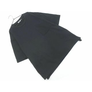 ユニクロ(UNIQLO)のUniqlo U ユニクロ ユー ルメール 胸ポケット カットソー sizeL/黒 ■◆ レディース(カットソー(半袖/袖なし))