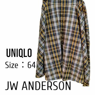 ユニクロ(UNIQLO)の☆美品☆UNIQLO JW ANDERSON フレアスカート黄色系　size64(ロングスカート)