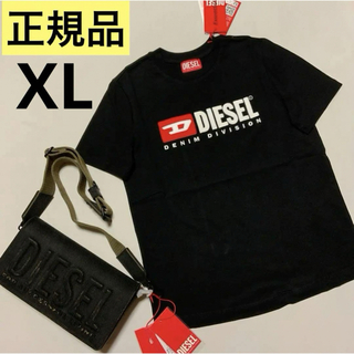 DIESEL - 洗練されたデザイン　T-Reg-Div Tシャツ DIESELロゴ　ブラックXL