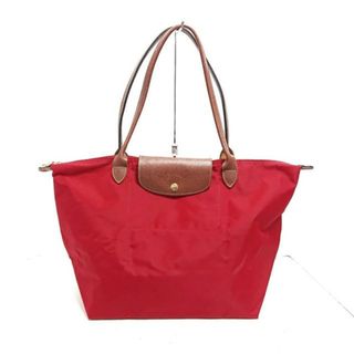 ロンシャン(LONGCHAMP)のLONGCHAMP(ロンシャン) ショルダーバッグ ル・プリアージュオリジナル レッド×ダークブラウン 折りたたみ ナイロン×レザー(ショルダーバッグ)