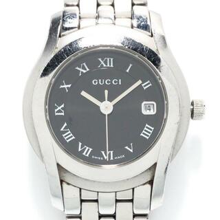 グッチ(Gucci)のGUCCI(グッチ) 腕時計 - 5500L レディース 黒(腕時計)
