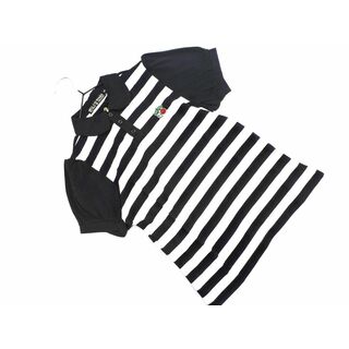 新品 HELL CAT PUNKS ヘルキャットパンクス スカル チェリー ボーダー ポロシャツ sizeS/白ｘ黒 ■◆ レディース(ポロシャツ)